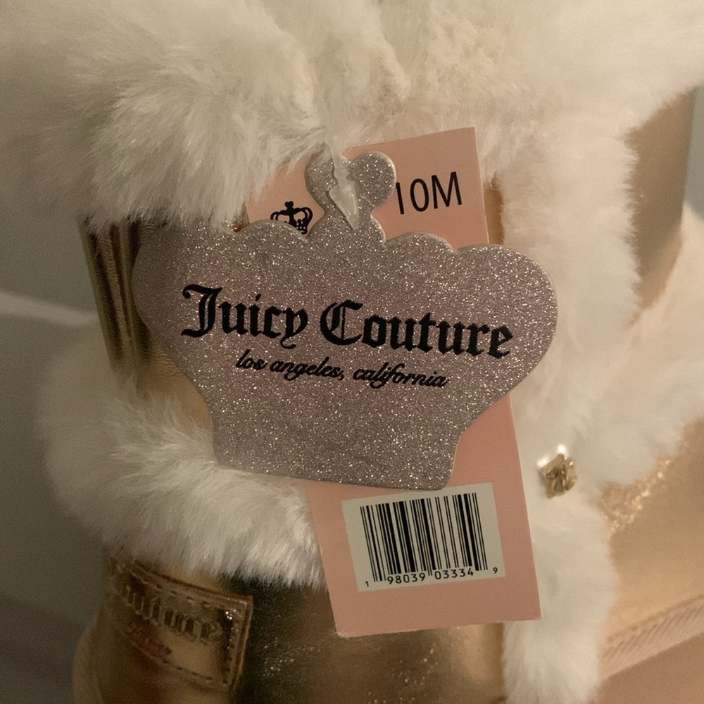 LMT: Juicy Couture Women Rose Gold Shimmer Boots - Picture 4 of 15